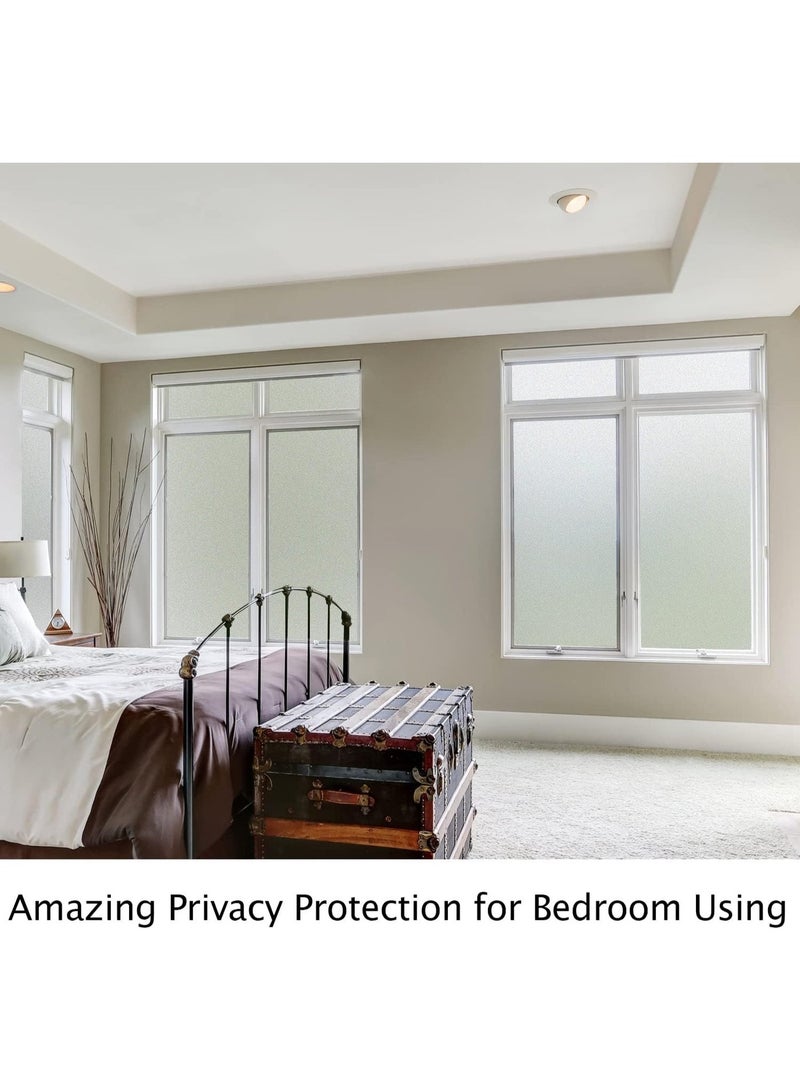 Frosted Window Privacy Film Heat Control UV Blocking, Static Cling Non-Adhesive Reusable Door coverings for Bathroom Home Office (White Frosted 17.3 Inch x 13.1 Feet) - Image 3